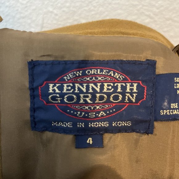 Vintage Kenneth Gordan Brown Leather Suede Pencil Maxi Skirt With Buttons Sz 4 - Picture 3 of 10